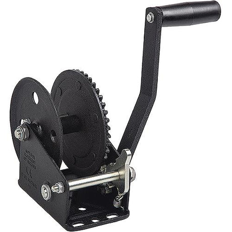 Fulton 142226 Single Speed 1,500 lb Max Load Trailer Winch, Glossy Black