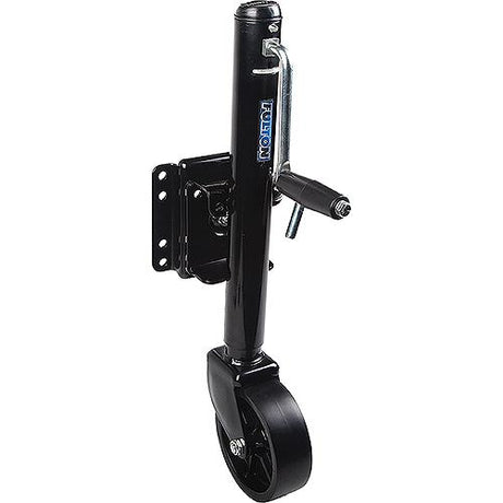 Fulton XP100126 10" Travel 1,200 lb Max Load Bolt Thru Swivel Jack with 6" Wheel, Black