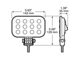 PM V906-MV Rectangular Work Light, 12/24 V, LED Lamp, White