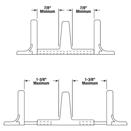 Prime-Line N 6760 Door Guide, Nylon/Plastic, White, Floor Mounting
