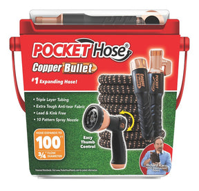 POCKET hose 17193-4 Medium-Duty Expandable Flexible Garden Hose, 100 ft L, Polymer, Black