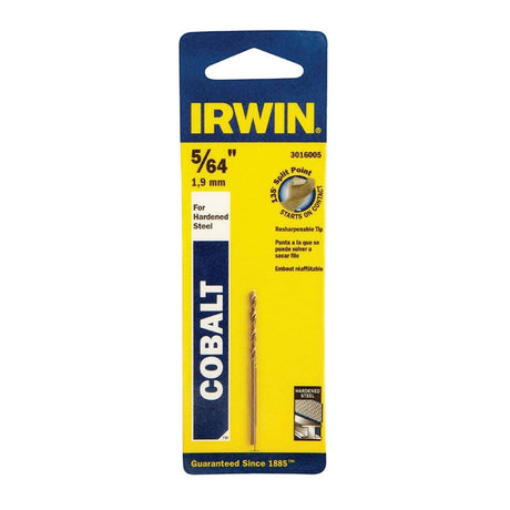 Irwin 5/64 in. X 2 in. L Cobalt Alloy Steel Drill Bit Straight Shank 1 pc, Pack of 3
