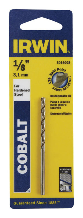 Irwin 1/8 in. X 2-3/4 in. L Cobalt Alloy Steel Drill Bit Straight Shank 1 pc