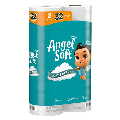 Angel Soft 79534 Toilet Paper Roll, 2-Ply, Paper, Pack of 6