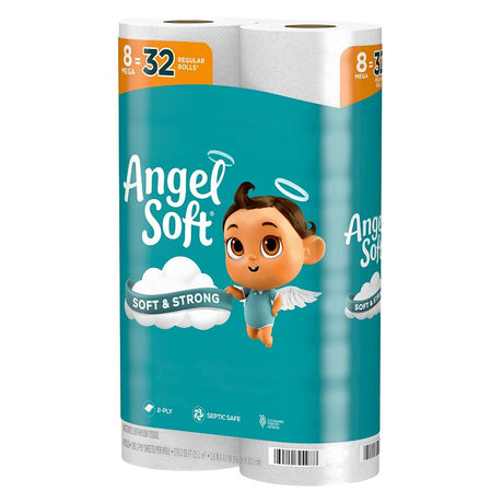 Angel Soft 79534 Toilet Paper Roll, 2-Ply, Paper, Pack of 6