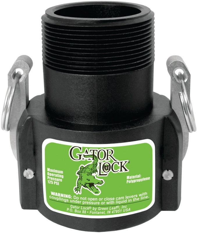 Green Leaf 200B/GLP200BNL Cam Lever Coupling, 2 in, Female x MNPT, Glass Filled Polypropylene