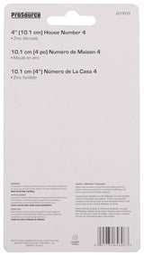ProSource N-014-PS House Number, Character: 4, 4 in H Character, 2.28 in W Character