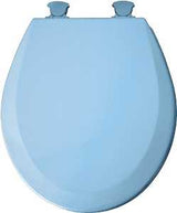 Mayfair 41EC-034 Toilet Seat, Round, Wood, Sky Blue, Twist Hinge