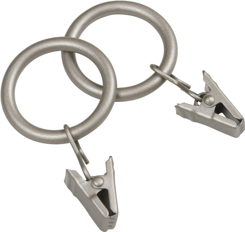 Kenney KN75001 Curtain Clip Ring, Metal, Antique Pewter, Pack of 5