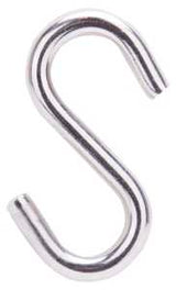 ProSource LR380 S-Hook, 158 lb Working Load, 19/64 in Dia Wire, Stainless Steel, Stainless Steel, Pack of 10