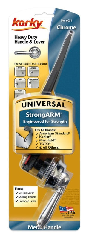 Korky 6051BP Handle and Lever, Plastic, Chrome-Plated