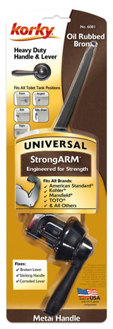 Korky 6081BP Handle and Lever, Plastic, Oil-Rubbed Bronze, For: American Standard, Kohler, TOTO Toilet Tanks