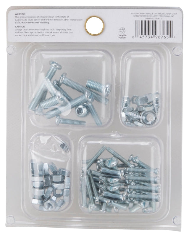 ProSource JL821033L Bolt and Nut Set, Zinc Plated, 100-Piece