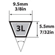 Mitsuboshi FHP General Utility V-Belt 0.38 in. W X 46 in. L For Fractional Horsepower Motors