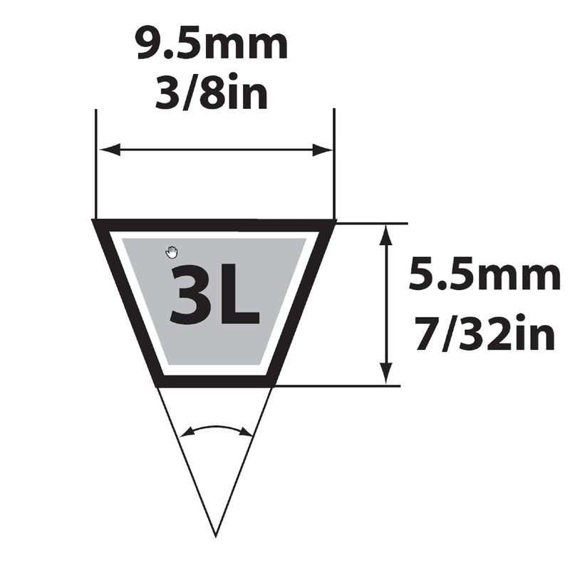 Mitsuboshi FHP General Utility V-Belt 0.38 in. W X 50 in. L For Fractional Horsepower Motors