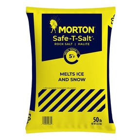 Morton 3280 Ice Melt Rock Salt, Crystal, White, 50 lb, Bag