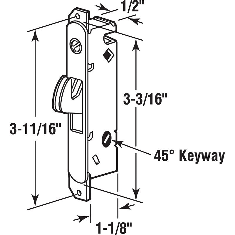 Prime-Line E 2014 Sliding Door Lock, Steel