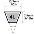 Mitsuboshi FHP General Utility V-Belt 0.5 in. W X 71 in. L For Fractional Horsepower Motors