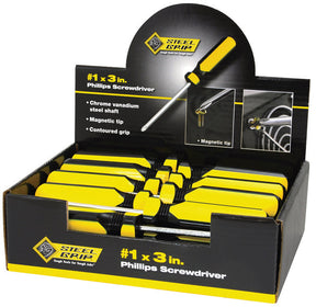 Steel Grip #1 X 3 in. L Phillips Screwdriver 1 pc, Pack of 24