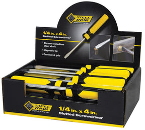 Steel Grip 1/4 in. X 4 in. L Slotted Screwdriver 1 pc, Pack of 24