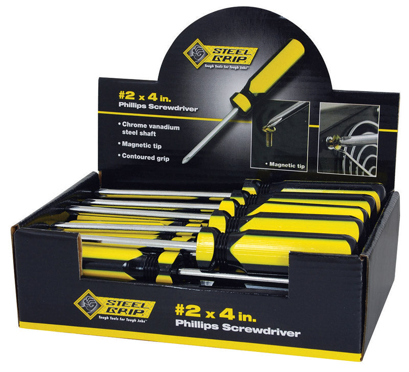 Steel Grip #2 X 4 in. L Phillips Screwdriver 1 pc, Pack of 24