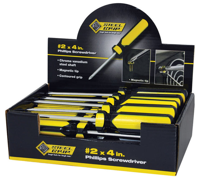 Steel Grip #2 X 4 in. L Phillips Screwdriver 1 pc, Pack of 24