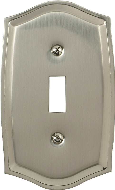 Amerelle 76TN Wallplate, 5-1/8 in L, 3 in W, 1 -Gang, Solid Brass, Polished Nickel