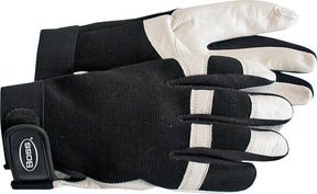 Boss 4047X Medium-Duty Protective Gloves, XL, Wing Thumb, Elastic Cuff, Goatskin Leather, White