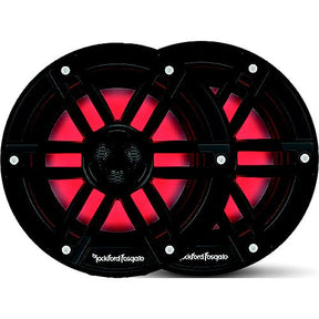 Rockford Fosgate M18B Color Optix Marine 2-Way Speakers, 8" Black