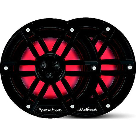 Rockford Fosgate M18B Color Optix Marine 2-Way Speakers, 8" Black