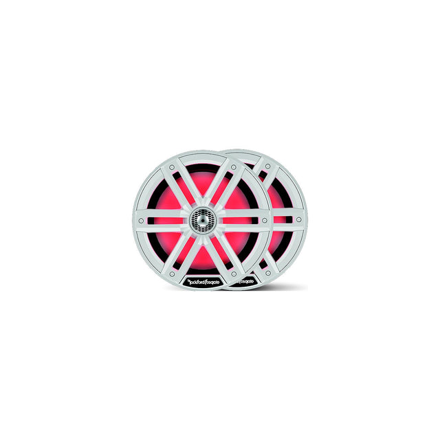 Rockford Fosgate M28 Color Optix Marine 2-Way Speakers, 8″ White / Stainless