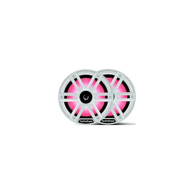 Rockford Fosgate M28H Color Optix Marine 2-Way Horn Speakers, White / Stainless