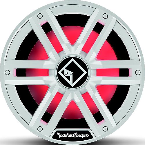 Rockford Fosgate M2D412I DVC 2? Color Optix Infinite Baffle Marine Subwoofer, 12" w/ White &amp; Stainless Grills