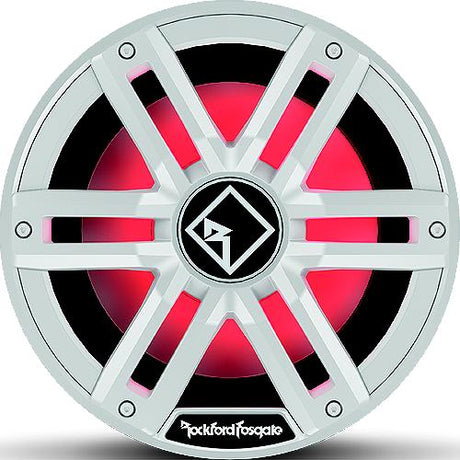 Rockford Fosgate M2D412I DVC 2? Color Optix Infinite Baffle Marine Subwoofer, 12" w/ White &amp; Stainless Grills