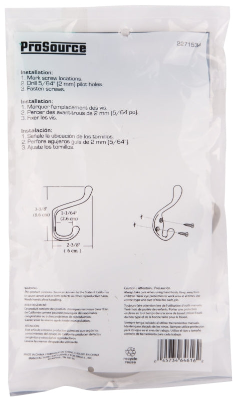 ProSource JC-H07 Swivel Caster, 3 in Dia Wheel, 1.23 in W Wheel, Rubber Wheel, Black, 210 lb, Steel Housing Material