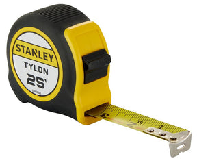 STANLEY Tylon STHT39525 Tape Measure, 25 ft L Blade, 1 in W Blade, ABS/Rubber Case
