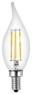 Feit Electric BPCFC40/927CA/FIL/2 LED Bulb, 120 V, 300 Lumens, 3.3 W, Flame Tip Lamp, 40 W Equivalent, Dimmable, 2/PK