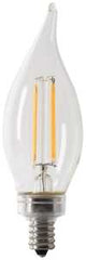Feit Electric BPCFC40/950CA/FIL/4 Filament LED Bulb, Decorative, BA10 Lamp, 60 W Equivalent, E12 Candelabra Lamp Base, Pack of 6