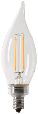 Feit Electric BPCFC40/950CA/FIL/4 Filament LED Bulb, Decorative, BA10 Lamp, 60 W Equivalent, E12 Candelabra Lamp Base, Pack of 6