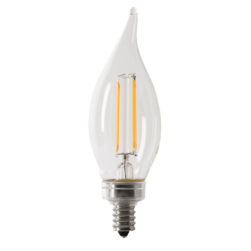 Feit Electric BPCFC100950CAFIL/2 LED Light Bulb, 1000 Lumens, 10 W, Bent Tip Lamp, 100 W Equivalent, Dimmable, Clear
