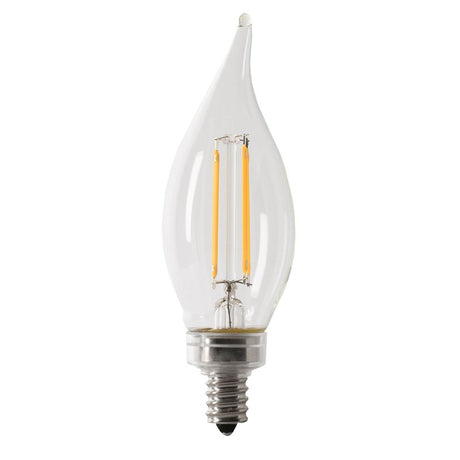 Feit Electric BPCFC100950CAFIL/2 LED Light Bulb, 1000 Lumens, 10 W, Bent Tip Lamp, 100 W Equivalent, Dimmable, Clear
