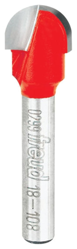 Diablo 18-108 Round Nose Router Bit, 1-13/16 in OAL, 1/4 in Dia Shank, Carbide