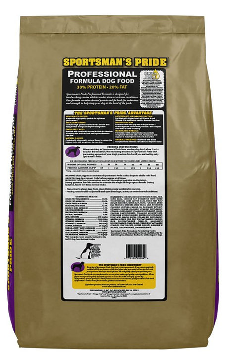 Sportsman's Pride Professional Formula 10184 Dog Food, Adult Breed, Dry, Chicken, 40 lb Bag