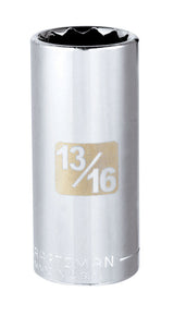 Craftsman 13/16 in. X 3/8 in. drive SAE 12 Point Deep Socket 1 pc