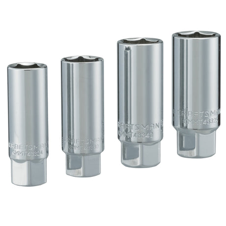 Craftsman 3/8 in. drive Metric and SAE 6 Point Standard Spark Plug Socket Set 4 pc
