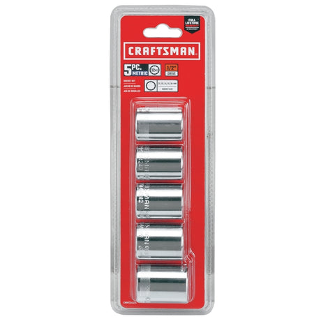 Craftsman 26 mm X 1/2 in. drive Metric 12 Point Socket Set 5 pc