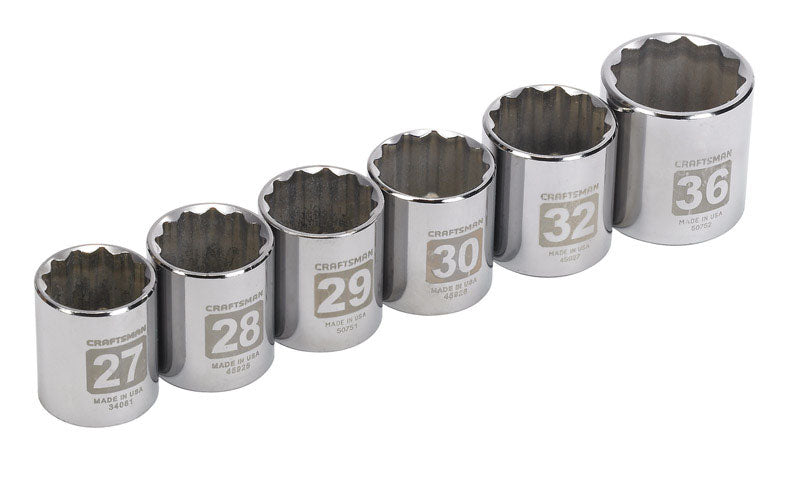 Craftsman 1/2 in. drive Metric 12 Point Socket Set 6 pc