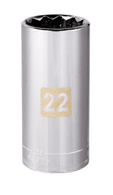 Craftsman 22 mm X 3/8 in. drive Metric 12 Point Deep Socket 1 pc