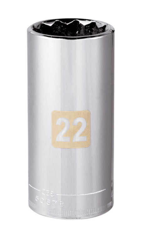 Craftsman 22 mm X 3/8 in. drive Metric 12 Point Deep Socket 1 pc