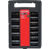 Craftsman 1-1-16 in. X 1/2 in. drive SAE 6 Point Standard Deep Impact Socket 12 pc